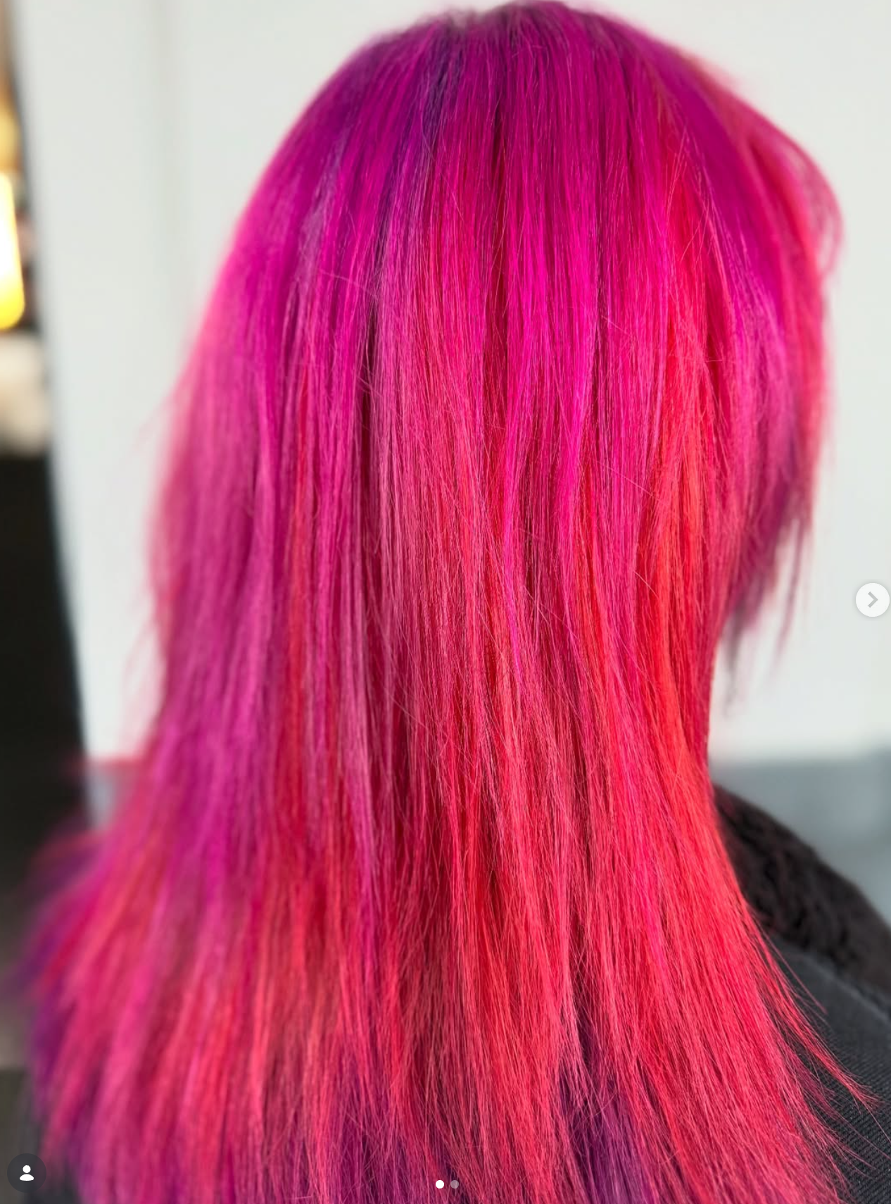 Vivid hot pink hair colour