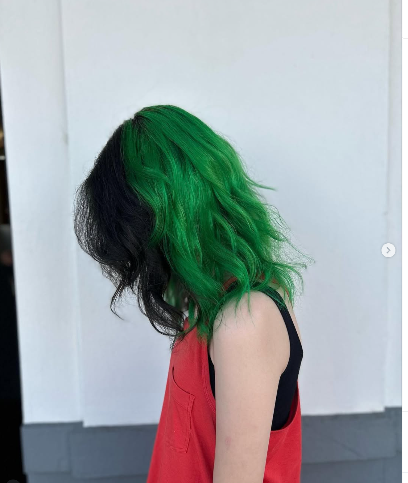 Green and black split colour
